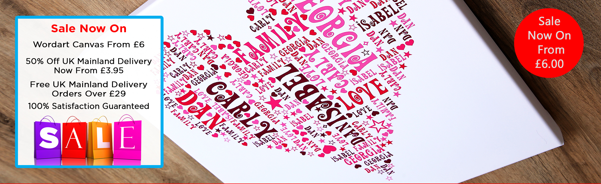 Word Art Canvas Collage & Free Delivery On Orders Over &pound;35